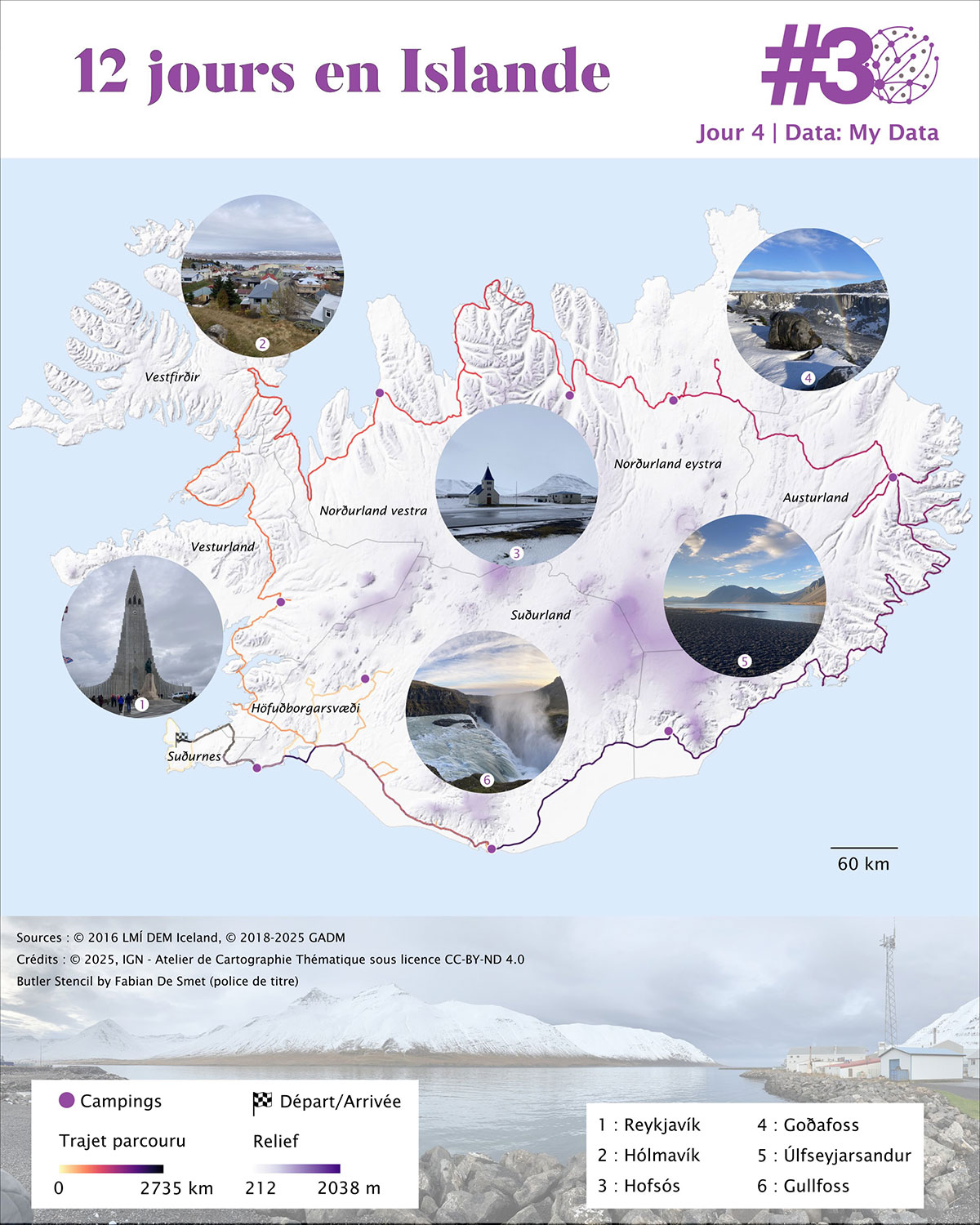 Carte - 12 jours en Islande