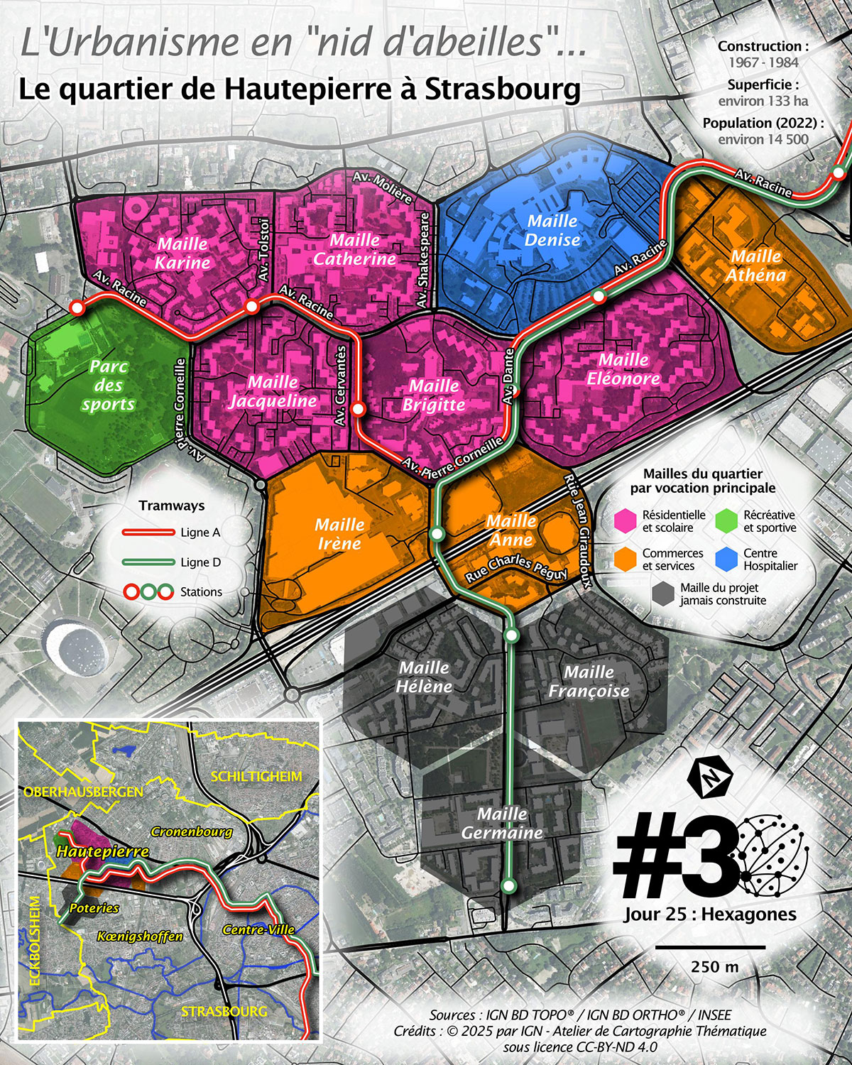 Carte – L'urbanisme en nid d'abeilles : le quartier de Hautepierre à Strasbourg