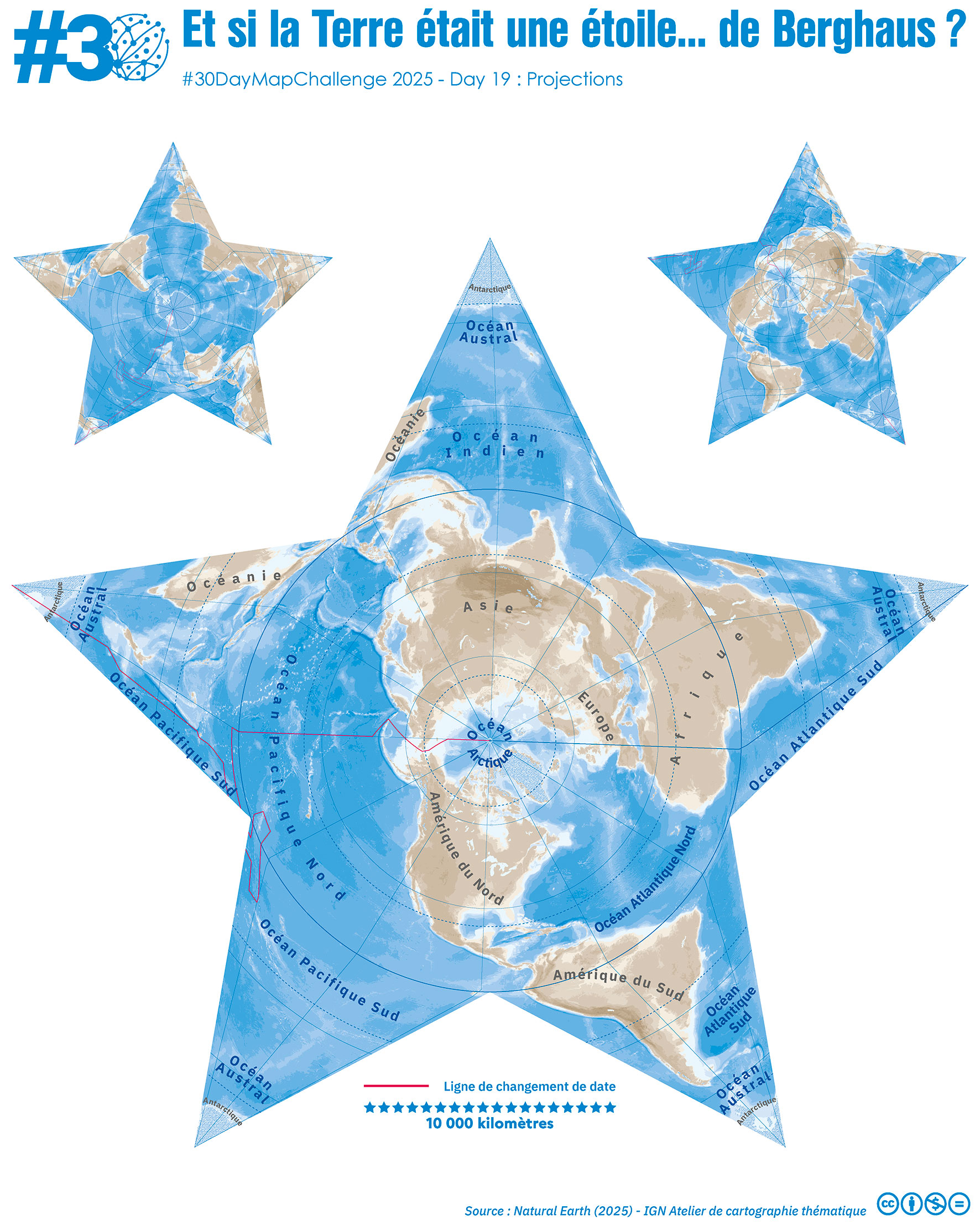 Et si la Terre était une étoile… de Berghaus Carte – Et si la Terre était une étoile… de Berghaus ?
