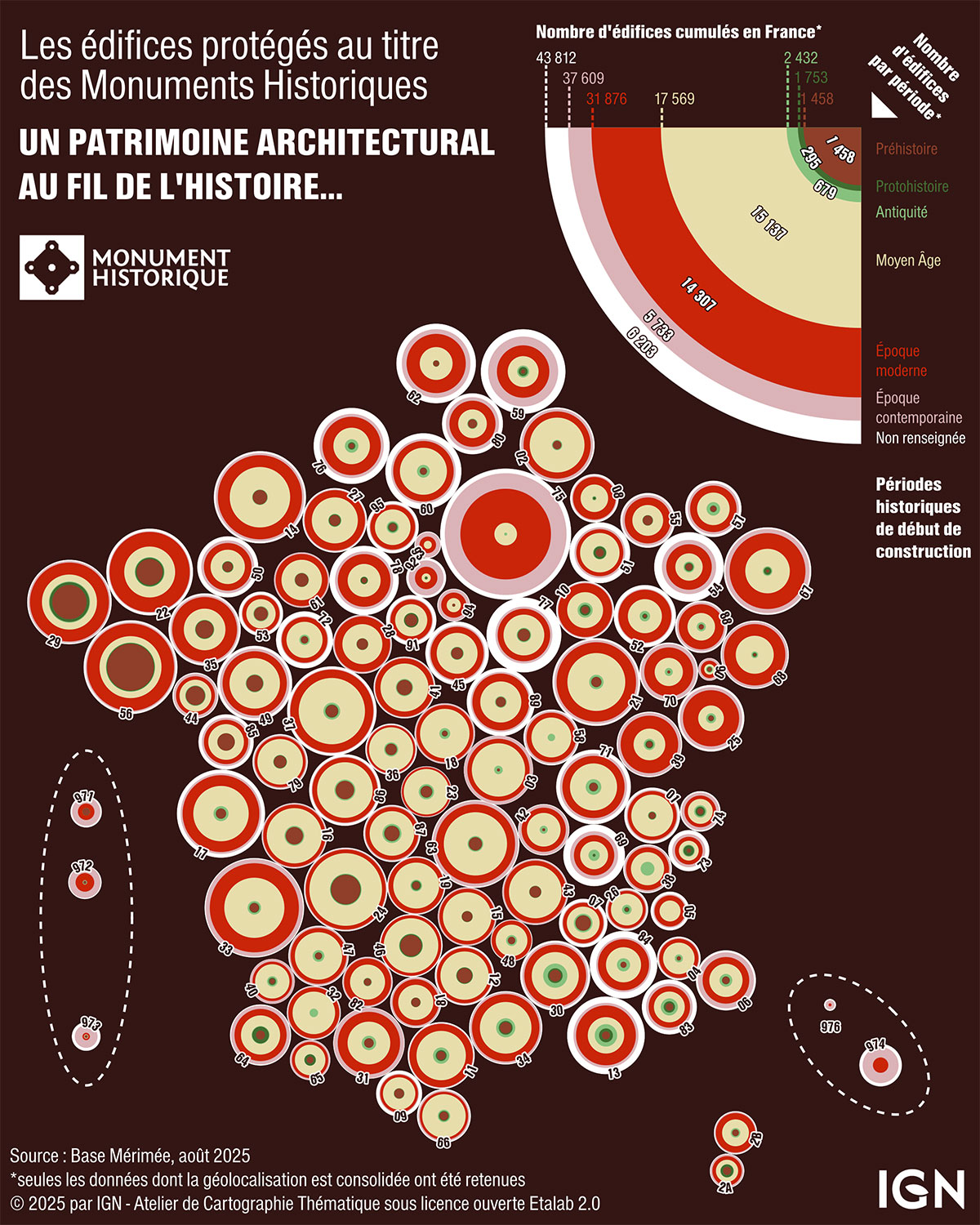 Les édifices protégés au titre des Monuments historiques Carte des édifices protégés au titre des Monuments historiques