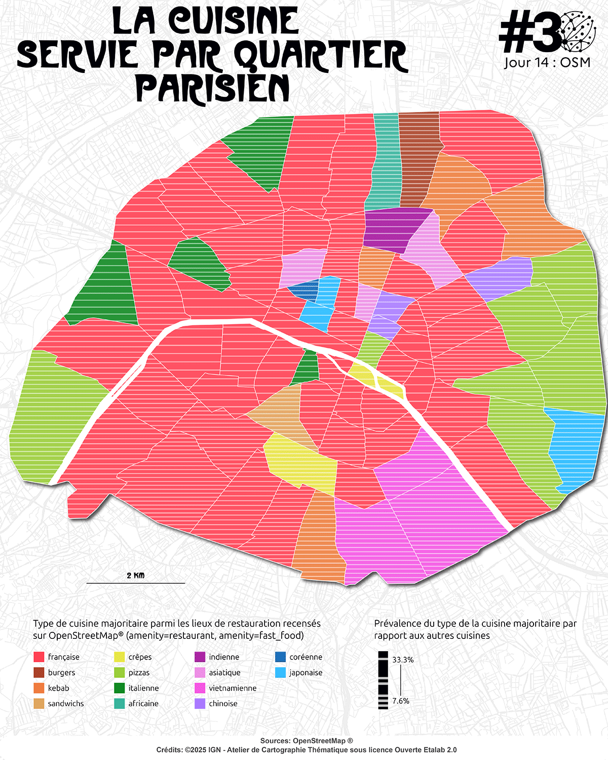 Carte – La cuisine servie par quartier parisien ?