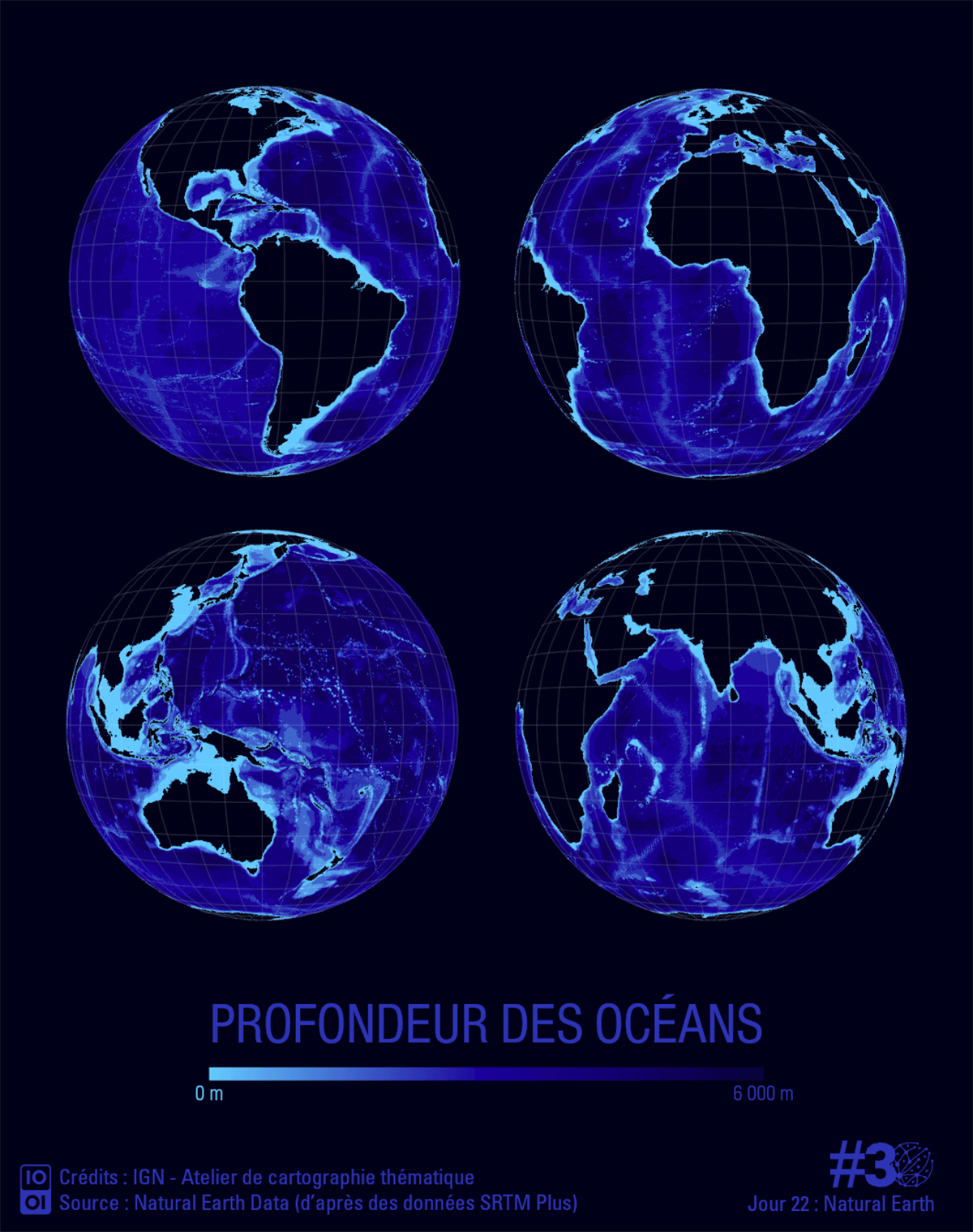 Carte – Profondeur des océans 