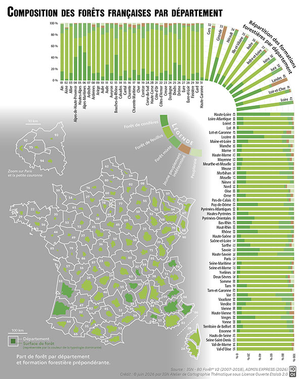 Composition des forêts françaises par département