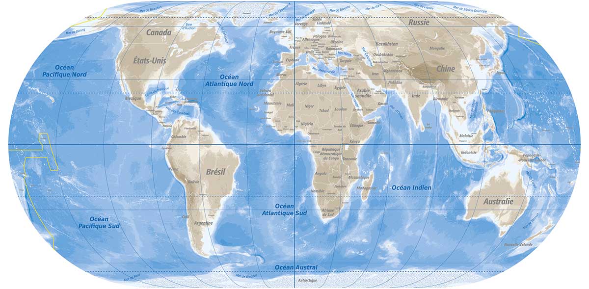 Carte utilisant la projection Eckert IV