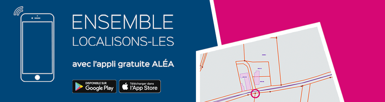 Ensemble, localisons les bornes avec l'application gratuite Aléa disponible sur Google play et l'Apple store