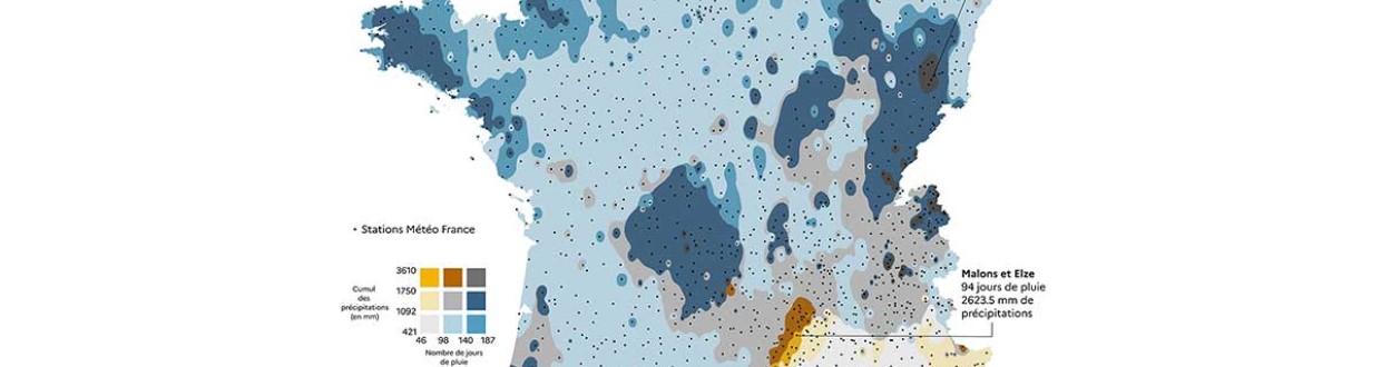 Carte de l'atelier de cartographie IGN - La pluie en 2024