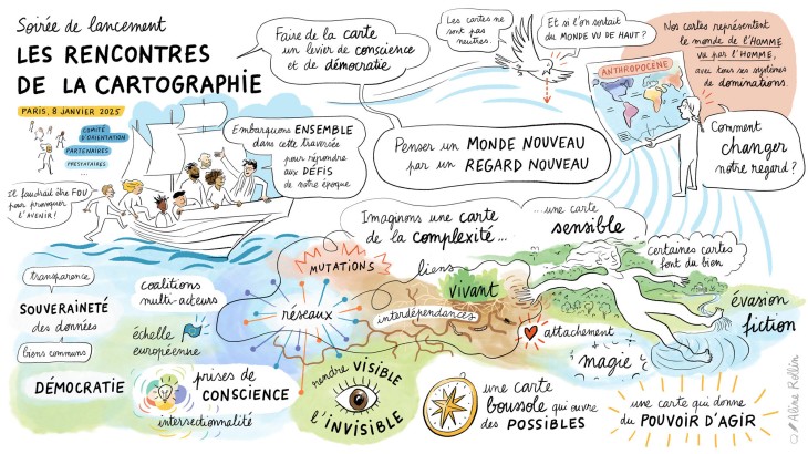 Résumé graphique de la soirée de lancement des Rencontres de la Cartographie