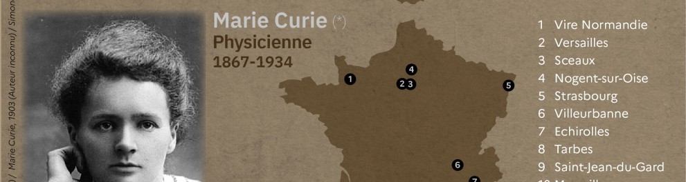 Carte illustrant les noms de personnalités féminines prêtant leurs noms à des lycées en France en 2026