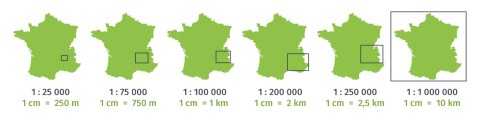 Schéma explicatif de la notion d'échelle