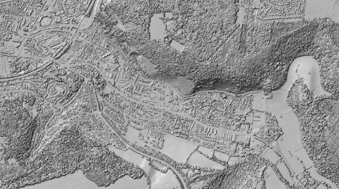 Modèle numérique de surface (MNS) de la ville de Saint-Léger-du-Bourg-Denis (76)
