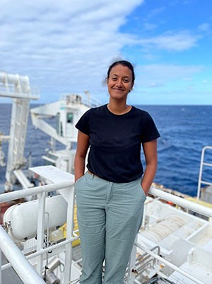 Kristel Chanard sur la bateau Le Pourquoi pas ?