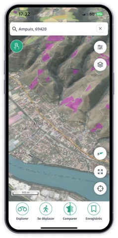 Capture d'écran de l'application Cartes IGN