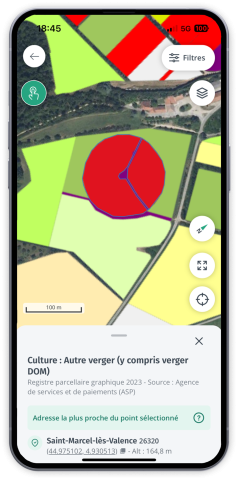 Capture d'écran de l'application Cartes IGN