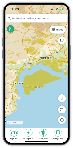 Capture d'écran de l'application Cartes IGN