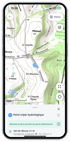 Capture d'écran de l'application Cartes IGN