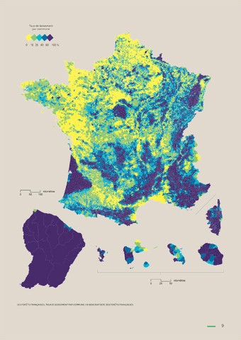 Carte du taux de boisement par communes Carte du taux de boisement par communes