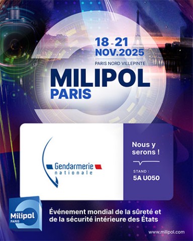 Bannière du Salon Milipol - Présence de l'IGN aux côtés de la Gendarmerie nationale du 18 au 21 novembre 2025