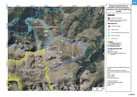 carte des pratiques pastorales autour du pic du Midi