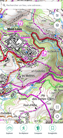 Rendu de l'appli Cartes IGN sur smartphone